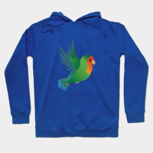 Flying green peach faced lovebird Hoodie